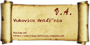 Vukovics Antónia névjegykártya
