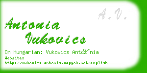 antonia vukovics business card